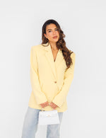Load image into Gallery viewer, Structured Longline Blazer | Lemon Yellow | Modern Tailoring