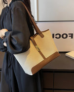 Load image into Gallery viewer, Évasion Canvas Shoulder Tote | Contrast Trim, Turnlock Strap, Double Handles