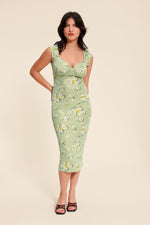 Load image into Gallery viewer, Floral Midi Dress | Ruched Bust | Stretch Fit