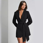 Load image into Gallery viewer, Minuit Blazer Dress | Belted Wrap Silhouette | Eveningwear