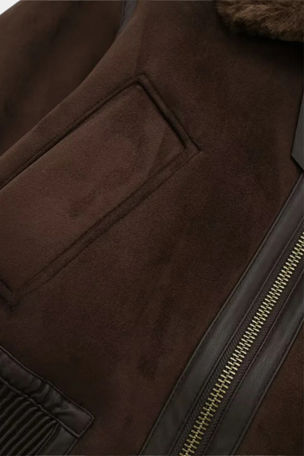 Veste Aviateur en Faux Shearling | Coupe Cropped | Col Revers