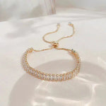 Load image into Gallery viewer, Adjustable Zircon Bracelet | Gold Plated | Crystal Strand