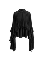 Load image into Gallery viewer, Ruffled Chiffon Blouse | High Neck and Flared Sleeves - Amouvelle