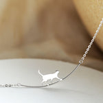Load image into Gallery viewer, Fondamentale Cat Curve Pendant Necklace | Sterling Silver Finish