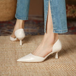 Load image into Gallery viewer, Pointed Toe Patent Heels | Slip-On Pumps