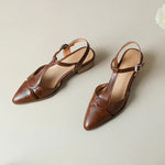 Load image into Gallery viewer, Serana Leather Slingback Heels | Pointed Toe | Buckle Strap