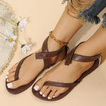 Load image into Gallery viewer, Strappy Ankle-Wrap Flat Sandals in Faux Leather