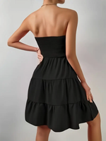Load image into Gallery viewer, Clarté Strapless Shirred Mini Dress | Tiered Skirt | Summer Edit