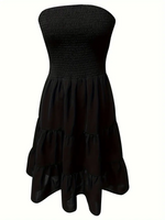 Load image into Gallery viewer, Clarté Strapless Shirred Mini Dress | Tiered Skirt | Summer Edit