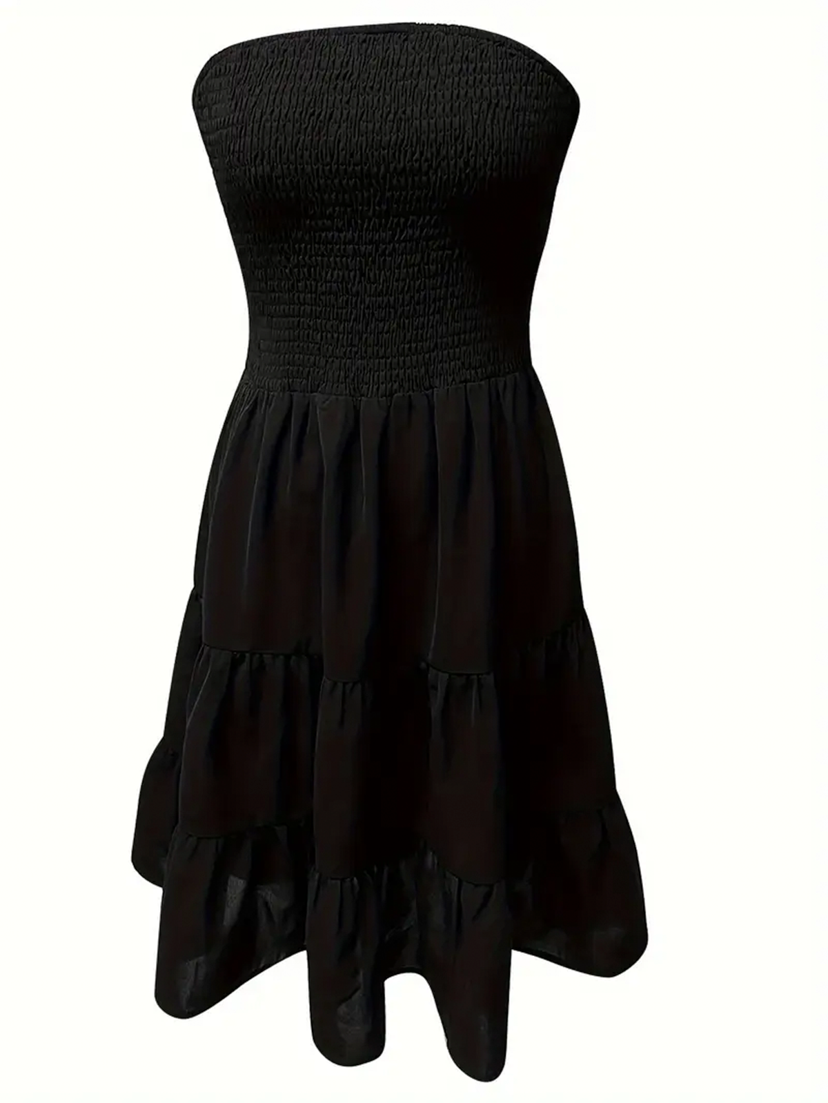 Robe Mini Sans Manches Froncée | Jupe Multicouches | Édition Été