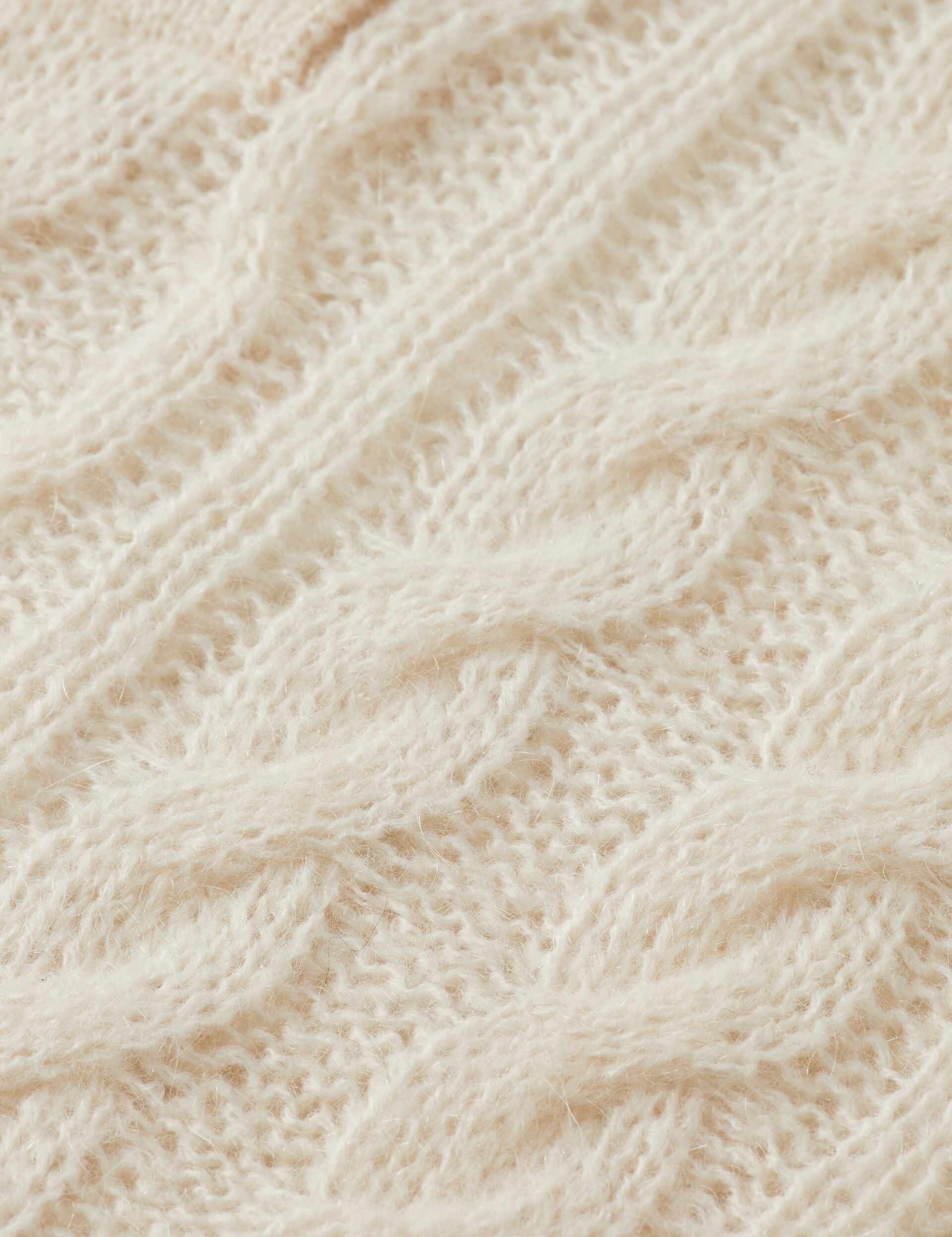 Pull en Maille Cable | Mélange Mohair et Laine | Col Polo