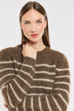 Load image into Gallery viewer, Striped Cashmere Sweater | Crew Neck Knit | Relaxed Fit Winter Piece