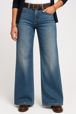Load image into Gallery viewer, High Waist Wide Leg Denim Jeans | Regular Fit