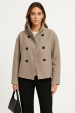 Load image into Gallery viewer, Wool Blend Short Coat | Double Breasted | Structured Fit