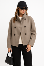 Load image into Gallery viewer, Wool Blend Short Coat | Double Breasted | Structured Fit