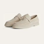 Load image into Gallery viewer, Women's Suede Loafers with Tassel Detail – Beige