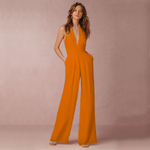Load image into Gallery viewer, Wide Leg Jumpsuit | Deep V Neck Sleeveless | Formal