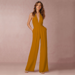 Load image into Gallery viewer, Wide Leg Jumpsuit | Deep V Neck Sleeveless | Formal