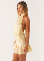 Load image into Gallery viewer, Halter Neck Mini Dress | Pleated Chiffon | Ruffle Hem | Backless