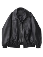 Load image into Gallery viewer, Faux Leather Zip Jacket | Relaxed Fit Short Coat