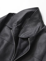Load image into Gallery viewer, Faux Leather Zip Jacket | Relaxed Fit Short Coat