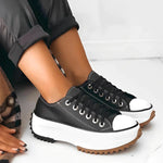 Load image into Gallery viewer, Canvas Platform Sneakers | Chunky Sole | Lace-Up