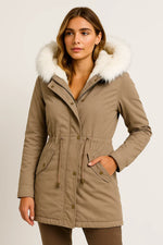 Load image into Gallery viewer, Winter Parka Coat | Faux Fur Hood | Fleece-Lined