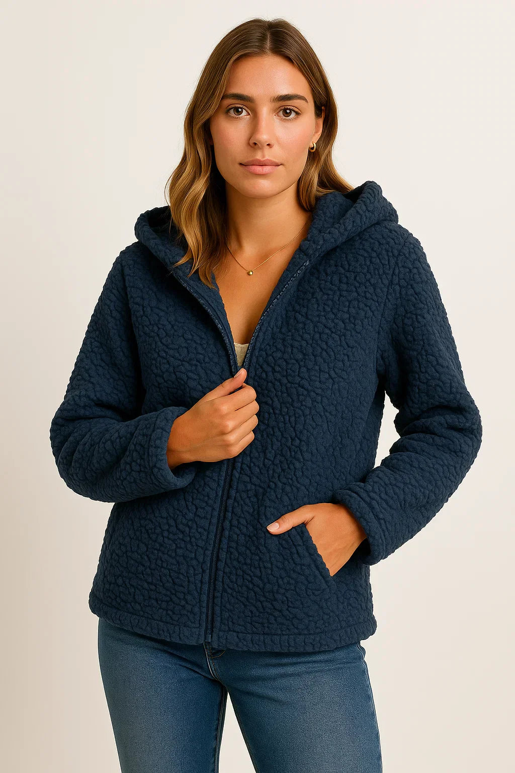 Veste Teddy Fleece Fondamentale | Design à Zip et Capuche