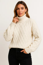 Load image into Gallery viewer, Fondamentale Wool Blend Turtleneck Sweater | Textured Knit Design
