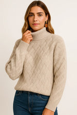 Load image into Gallery viewer, Fondamentale Wool Blend Turtleneck Sweater | Textured Knit Design