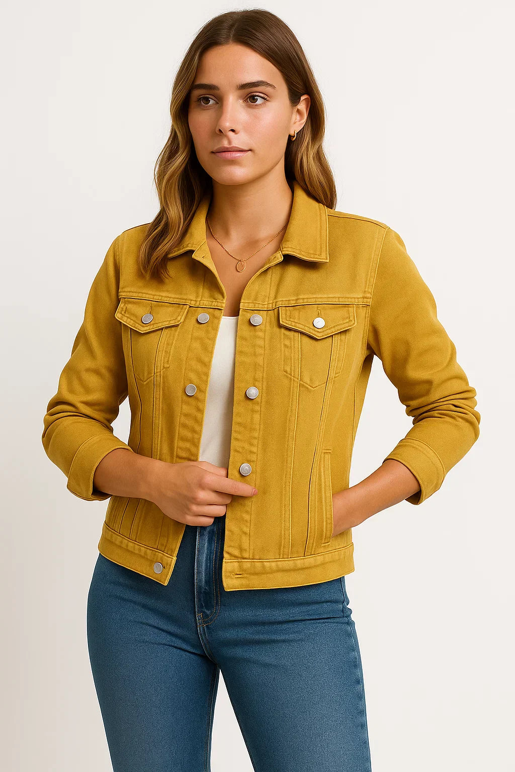 Veste en Denim Fondamentale | Design Classique à Bouton