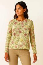 Load image into Gallery viewer, Floral Embroidered Sweater | Soft Knit | Crew Neck