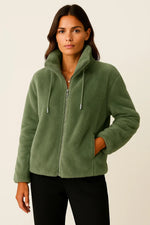 Load image into Gallery viewer, Teddy Fleece Zip Jacket | Stand Collar | Amouvelle Fondamentale