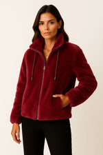 Load image into Gallery viewer, Teddy Fleece Zip Jacket | Stand Collar | Amouvelle Fondamentale