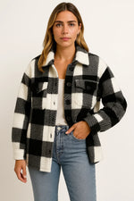 Load image into Gallery viewer, Checked Wool-Blend Overshirt | Button-Up