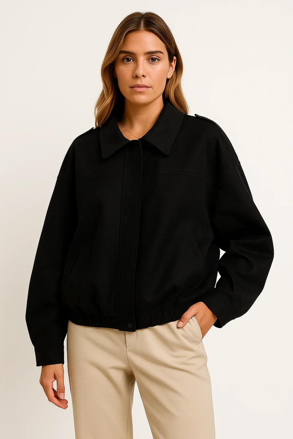 Veste Bomber en Faux Suède Métier | Coupe Relaxed | Fermeture Éclair