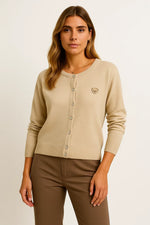 Load image into Gallery viewer, Fondamentale Embroidered Button Cardigan | Cotton Blend Knit | Regular Fit