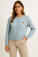 Load image into Gallery viewer, Fondamentale Embroidered Button Cardigan | Cotton Blend Knit | Regular Fit