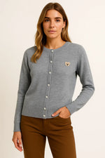 Load image into Gallery viewer, Fondamentale Embroidered Button Cardigan | Cotton Blend Knit | Regular Fit