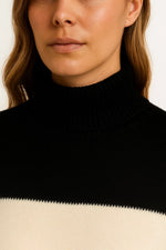 Load image into Gallery viewer, Wool-Blend Striped Sweater | Mock Neck | Relaxed Fit