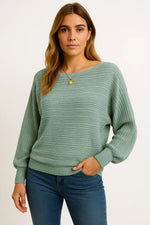 Load image into Gallery viewer, Women’s Textured Knit Sweater | Relaxed Batwing Fit | Soft Cotton Blend