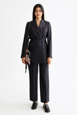 Load image into Gallery viewer, Double Breasted Longline Blazer | Twill Weave | Structured Fit