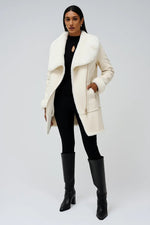 Load image into Gallery viewer, Winter Coat with Faux Fur Collar | Zip Closure | Mid Length
