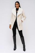Load image into Gallery viewer, Winter Coat with Faux Fur Collar | Zip Closure | Mid Length