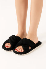 Load image into Gallery viewer, Fondamentale Corduroy Cross-Band Slippers | Plush Sole | Indoor Comfort