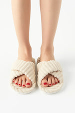 Load image into Gallery viewer, Fondamentale Corduroy Cross-Band Slippers | Plush Sole | Indoor Comfort