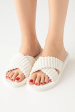 Load image into Gallery viewer, Fondamentale Corduroy Cross-Band Slippers | Plush Sole | Indoor Comfort