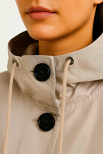 Load image into Gallery viewer, Women's Hooded Rain Jacket | Water-Repellent Long Coat | Lightweight Fit