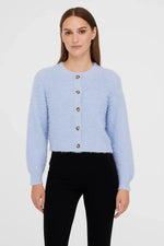 Load image into Gallery viewer, Bouclé Knit Cardigan | Button Front | Soft Texture | Cropped Silhouette