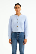 Load image into Gallery viewer, Bouclé Knit Cardigan | Button Front | Soft Texture | Cropped Silhouette